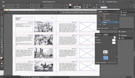 16 9 storyboard template|indesign storyboard template.